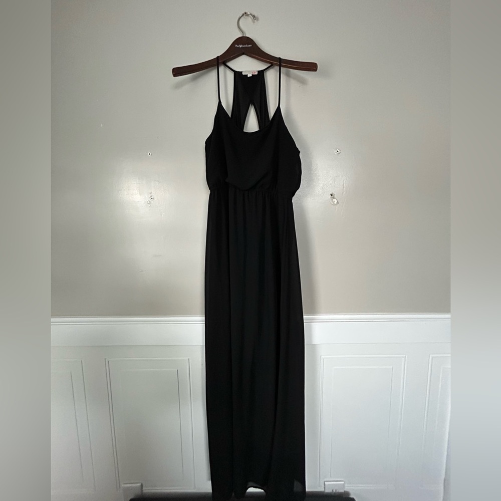 Simple black maxi dress